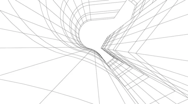 Linhas Abstratas Desenho Conceito Arte Arquitetônica Formas Geométricas Mínimas —  Vetores de Stock