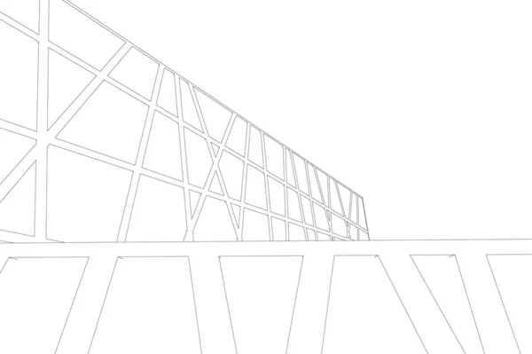 Formas Geométricas Mínimas Líneas Arquitectónicas — Vector de stock