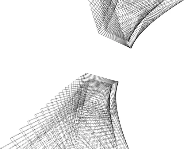 Linhas Abstratas Desenho Conceito Arte Arquitetônica Formas Geométricas Mínimas — Vetor de Stock