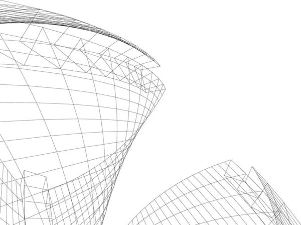 Mimari Sanat Konseptinde Soyut Çizgiler Minimum Geometrik Şekiller — Stok Vektör