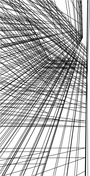 Lignes Dessin Abstraites Dans Concept Art Architectural Formes Géométriques Minimales — Image vectorielle