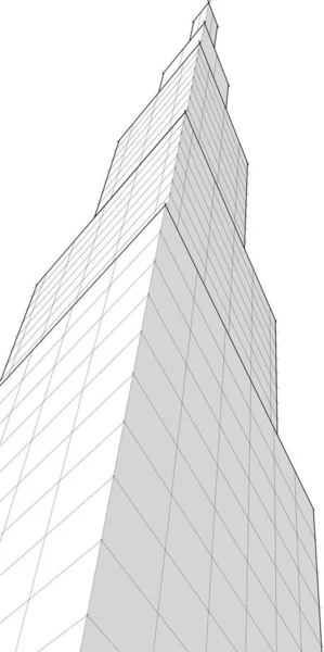 Abstrakte Zeichnungslinien Architektonischen Kunstkonzept Minimale Geometrische Formen — Stockvektor