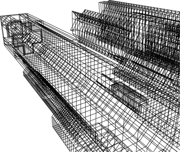 背景に3Dイラストを構築し — ストックベクタ