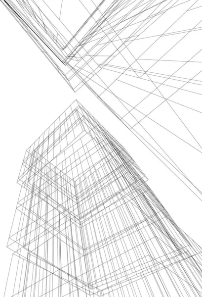 Abstracte Tekenlijnen Architectonisch Kunstconcept Minimale Geometrische Vormen — Stockvector