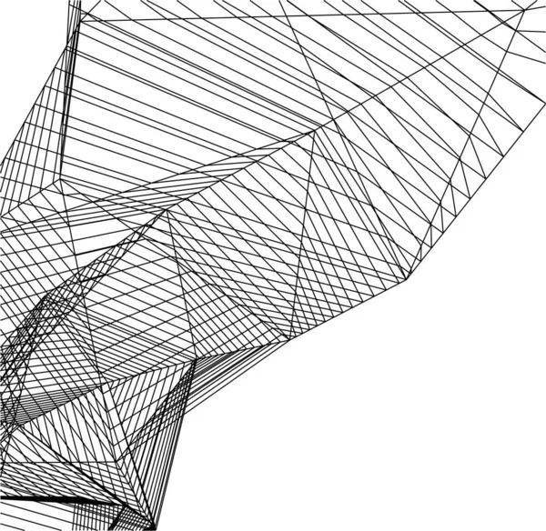 Abstraktní Kreslicí Čáry Architektonickém Pojetí Minimální Geometrické Tvary — Stockový vektor