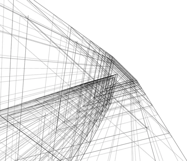 Lignes Dessin Abstraites Dans Concept Art Architectural Formes Géométriques Minimales — Image vectorielle