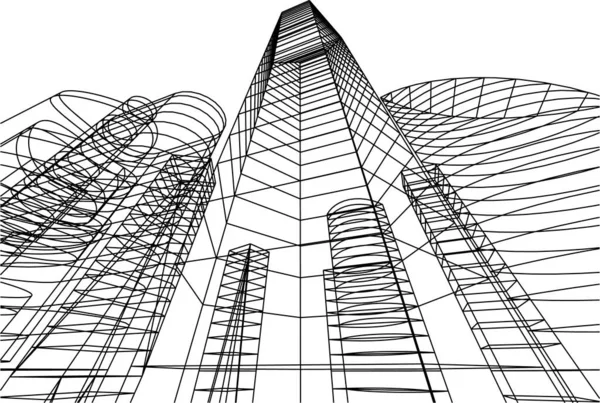 Architettura Edificio Illustrazione Sfondo — Vettoriale Stock