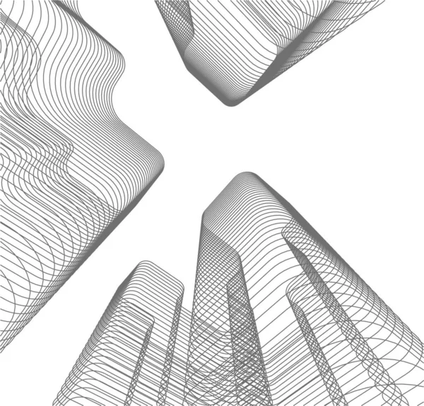 Abstrakte Zeichnungslinien Architektonischen Kunstkonzept Minimale Geometrische Formen — Stockvektor