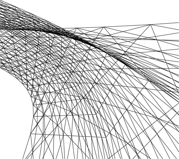 Abstrakte Zeichnungslinien Architektonischen Kunstkonzept Minimale Geometrische Formen — Stockvektor