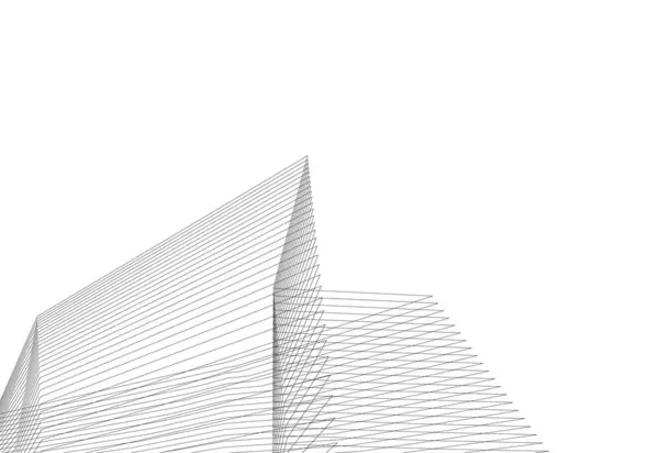 Lignes Dessin Abstraites Dans Concept Art Architectural Formes Géométriques Minimales — Image vectorielle