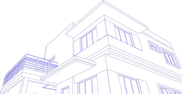 Líneas Abstractas Dibujo Concepto Arte Arquitectónico Formas Geométricas Mínimas — Vector de stock