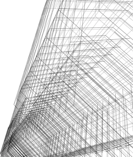 Lignes Dessin Abstraites Dans Concept Art Architectural Formes Géométriques Minimales — Image vectorielle