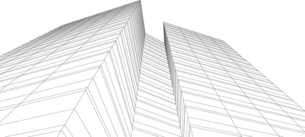 Lignes Dessin Abstraites Dans Concept Art Architectural Formes Géométriques Minimales — Image vectorielle