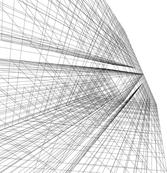 Linhas Abstratas Desenho Conceito Arte Arquitetônica Formas Geométricas Mínimas — Vetor de Stock