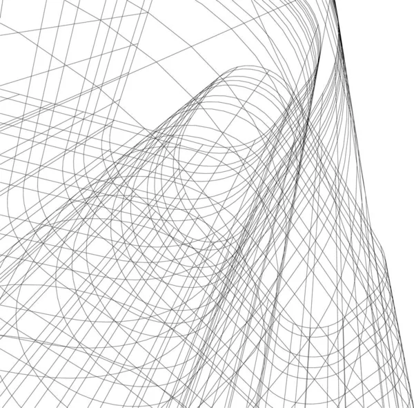 Linhas Abstratas Desenho Conceito Arte Arquitetônica Formas Geométricas Mínimas — Vetor de Stock