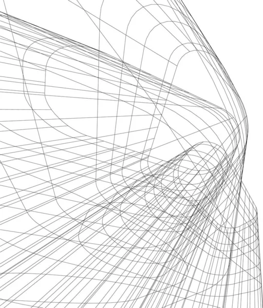 Líneas Abstractas Dibujo Concepto Arte Arquitectónico Formas Geométricas Mínimas — Vector de stock