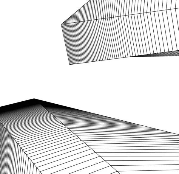 Abstrakte Zeichnungslinien Architektonischen Kunstkonzept Minimale Geometrische Formen — Stockvektor