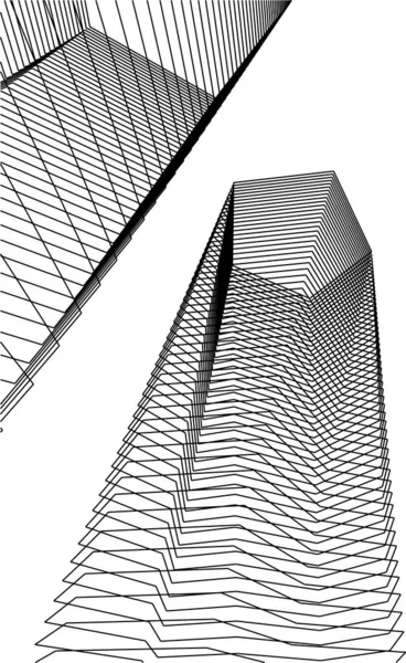 Linhas Abstratas Desenho Conceito Arte Arquitetônica Formas Geométricas Mínimas —  Vetores de Stock