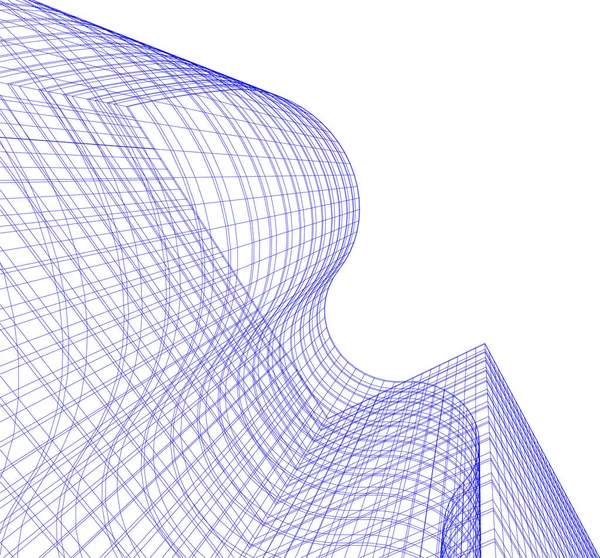 Abstrakte Zeichnungslinien Architektonischen Kunstkonzept Minimale Geometrische Formen — Stockvektor