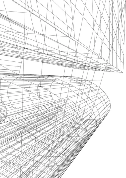 Abstracte Tekenlijnen Architectonisch Kunstconcept Minimale Geometrische Vormen — Stockvector