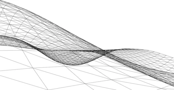 Líneas Abstractas Dibujo Concepto Arte Arquitectónico Formas Geométricas Mínimas — Vector de stock