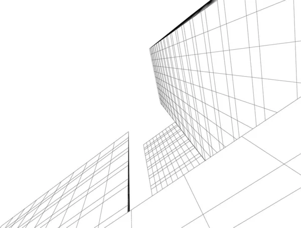 Líneas Abstractas Dibujo Concepto Arte Arquitectónico Formas Geométricas Mínimas — Archivo Imágenes Vectoriales