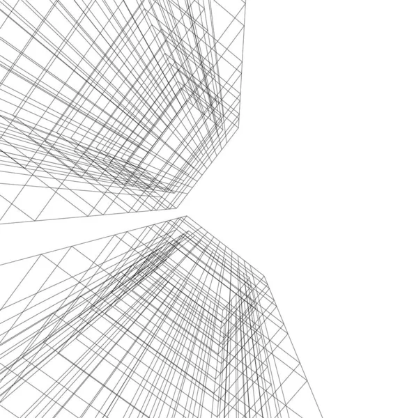 Linhas Abstratas Desenho Conceito Arte Arquitetônica Formas Geométricas Mínimas —  Vetores de Stock