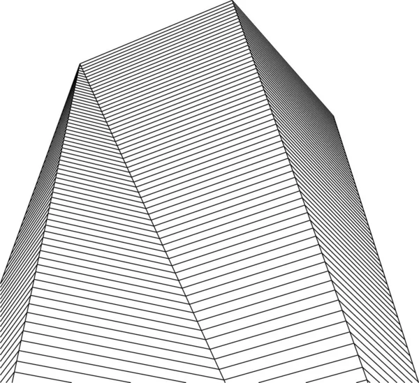 Bentuk Geometris Minimal Garis Arsitektur - Stok Vektor