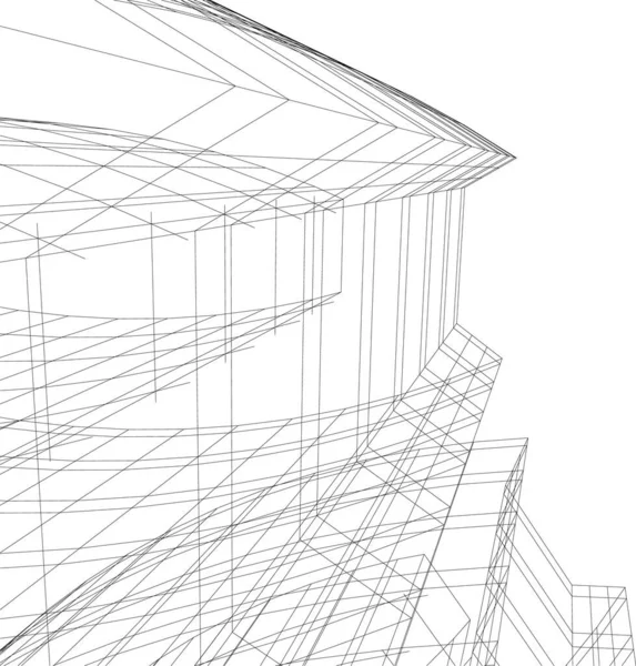 Abstrakta Teckningslinjer Arkitektonisk Konst Koncept Minimala Geometriska Former — Stock vektor