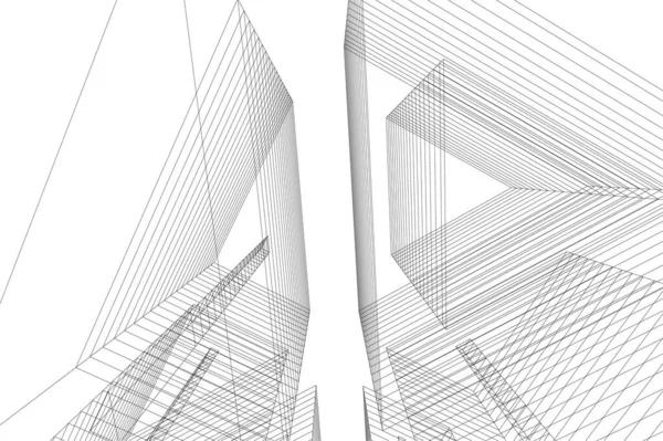 Formas Geométricas Mínimas Líneas Arquitectónicas — Vector de stock