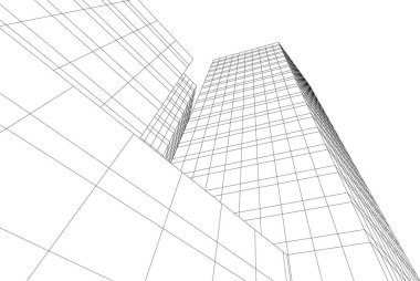 Mimari sanat konseptinde soyut çizgiler, minimum geometrik şekiller.