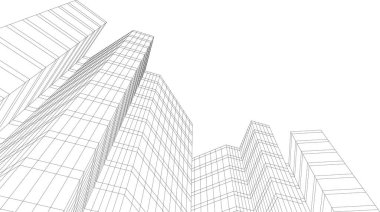 Mimari sanat konseptinde soyut çizgiler, minimum geometrik şekiller.