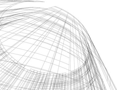 Mimari sanat konseptinde soyut çizgiler, minimum geometrik şekiller. 