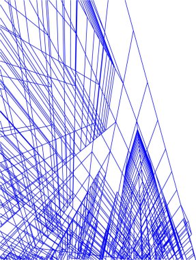 Mimari sanat konseptinde soyut çizgiler, minimum geometrik şekiller. 