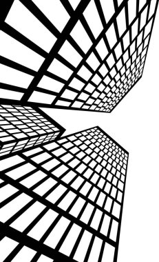 Mimari sanat konseptinde soyut çizgiler, minimum geometrik şekiller. 