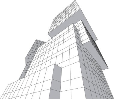 Mimari sanat konseptinde soyut çizgiler, minimum geometrik şekiller.