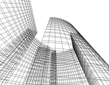 Mimari sanat konseptinde soyut çizgiler, minimum geometrik şekiller.