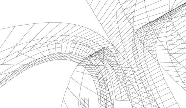 Mimari sanat konseptinde soyut çizgiler, minimum geometrik şekiller. 
