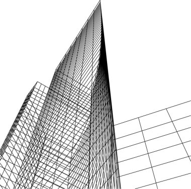 Mimari sanat konseptinde soyut çizgiler, minimum geometrik şekiller. 