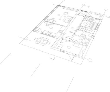 Mimari sanat konseptinde soyut çizgiler, minimum geometrik şekiller.