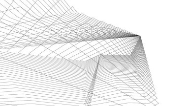 Mimari sanat konseptinde soyut çizgiler, minimum geometrik şekiller.