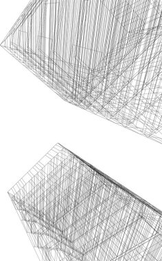 Mimari sanat konseptinde soyut çizgiler, minimum geometrik şekiller.