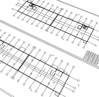 Mimari sanat konseptinde soyut çizgiler, minimum geometrik şekiller.