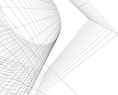 Mimari sanat konseptinde soyut çizgiler, minimum geometrik şekiller. 