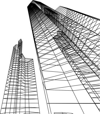 Mimari sanat konseptinde soyut çizgiler, minimum geometrik şekiller. 