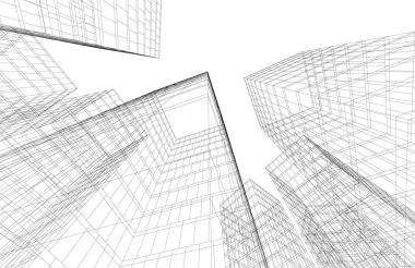 Mimari sanat konseptinde soyut çizgiler, minimum geometrik şekiller.