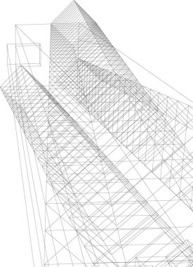 Mimari sanat konseptinde soyut çizgiler, minimum geometrik şekiller. 