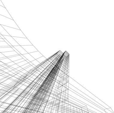 Mimari sanat konseptinde soyut çizgiler, minimum geometrik şekiller. 