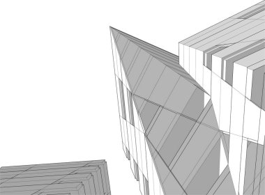 Mimari sanat konseptinde soyut çizgiler, minimum geometrik şekiller. 