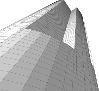 Mimari sanat konseptinde soyut çizgiler, minimum geometrik şekiller. 